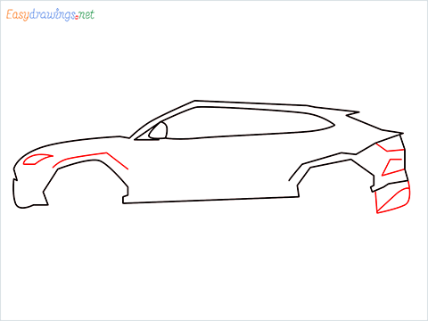 How to draw Lamborghini Urus step (5)