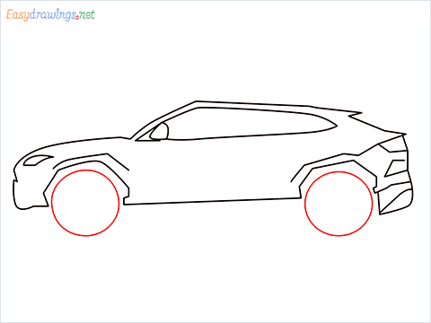 How to draw Lamborghini Urus step (6)