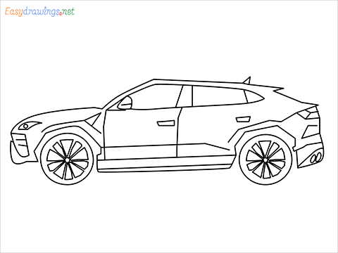 How to draw Lamborghini Urus step by step for beginners