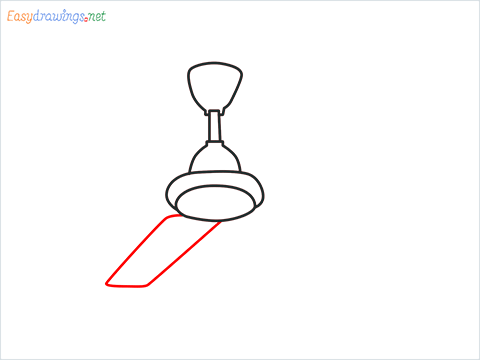 How to draw a Ceiling fan step (6)