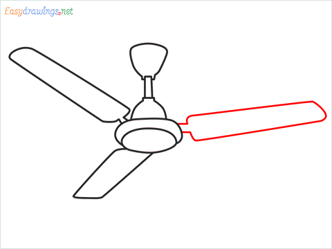 How to draw a Ceiling fan step (8)