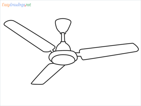 How to draw a Ceiling fan step by step for beginners