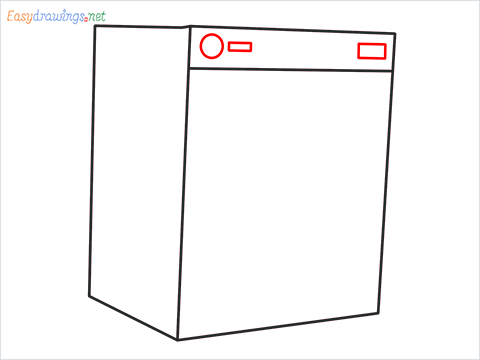 How to draw a Clothes dryer step (4)