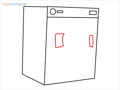 How to draw a Clothes dryer step (5)