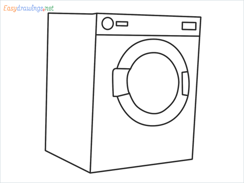 How to draw a Clothes dryer step by step for beginners