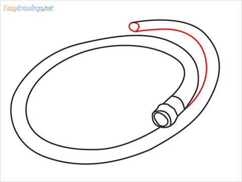 How to draw a Garden hose step (6)