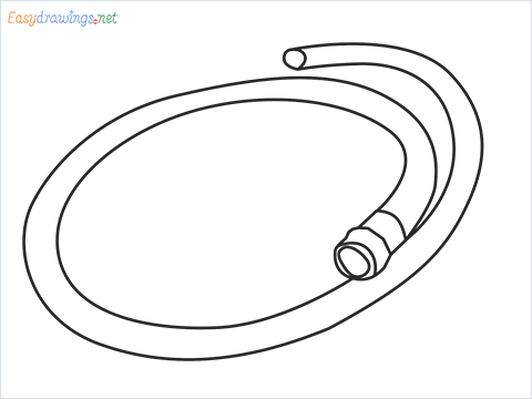How to draw a Garden hose step by step for beginners