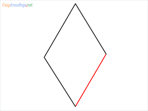 How to draw a Rhombus shape step (4)