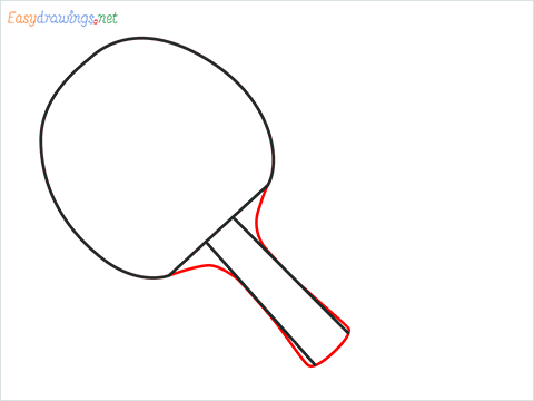 How to draw a Table tennis racket and ball step (4)