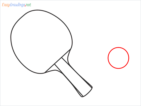 How to draw a Table tennis racket and ball step (5)