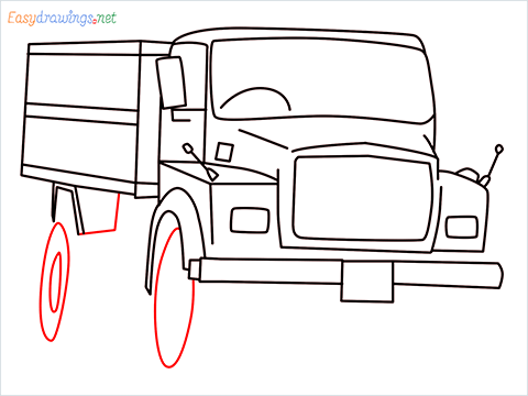 How to draw a Tipper lorry step (10)