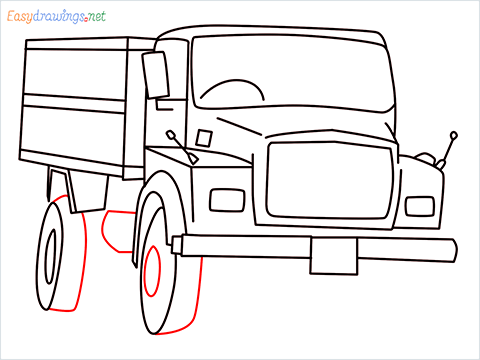 How to draw a Tipper lorry step (11)