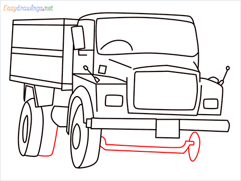 How to draw a Tipper lorry step (12)
