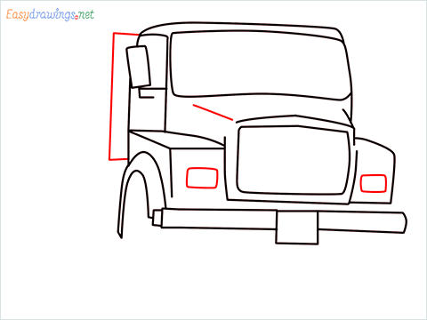 How to draw a Tipper lorry step (7)