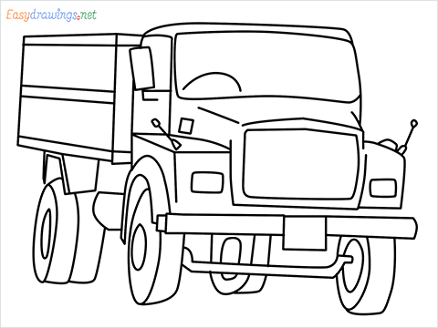 How to draw a Tipper lorry step by step for beginners