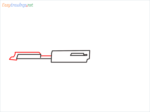 How to draw m60 Gun step (3)