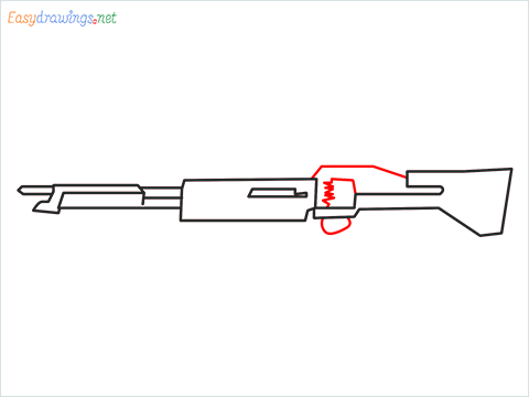 How to draw m60 Gun step (5)