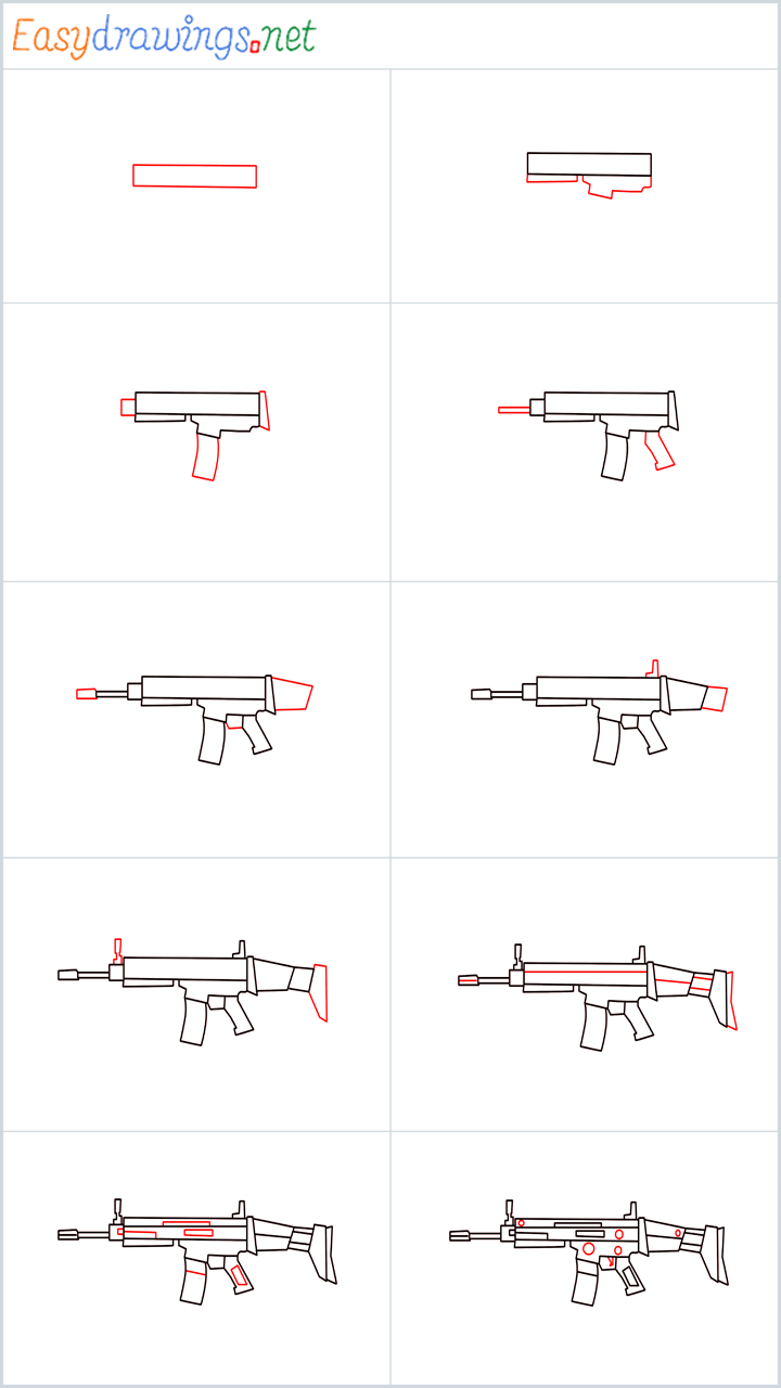 Overview for SCAR l Gun drawing
