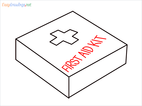 How to draw First aid kit step (5)