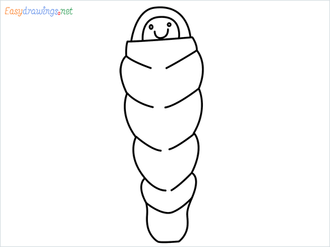 How to draw Sleeping bag step by step for beginners