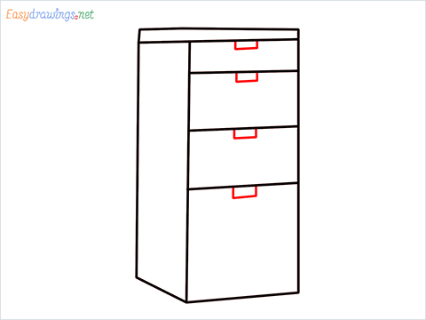 How to draw a Drawer step (5)
