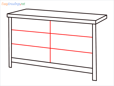 How to draw a Dresser step (5)