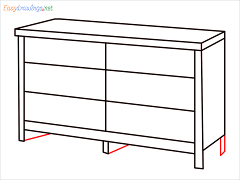 How to draw a Dresser step (7)