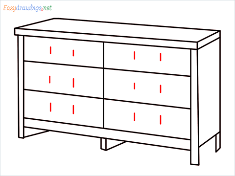 How to draw a Dresser step (8)