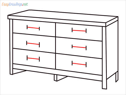 How to draw a Dresser step (9)