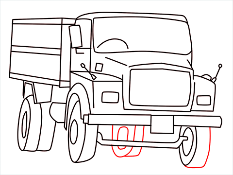 How to draw a Tipper lorry step (14)