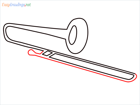 How to draw a Trombone step (6)