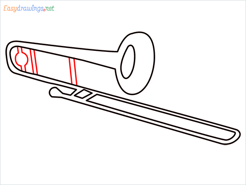 How to draw a Trombone step (7)