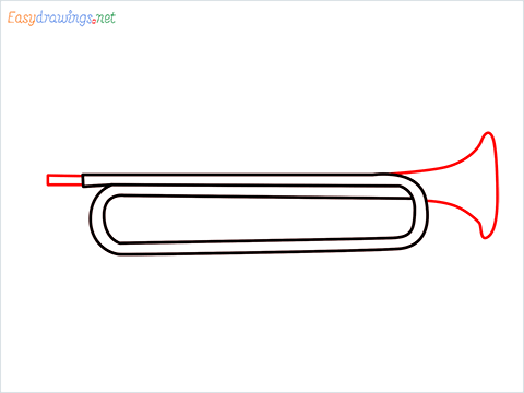 How to draw a Trumpet step (4)