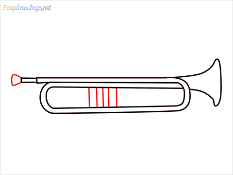 How to draw a Trumpet step (5)