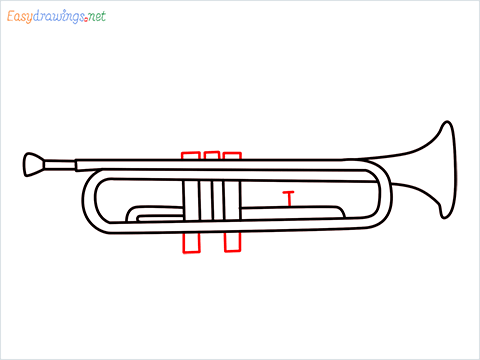 How to draw a Trumpet step (7)