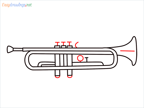 How to draw a Trumpet step (8)