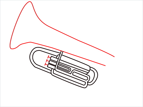 How to draw a Tuba step (8)