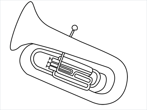 How to draw a Tuba step by step for beginners