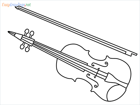 How to draw a Violin step by step for beginners