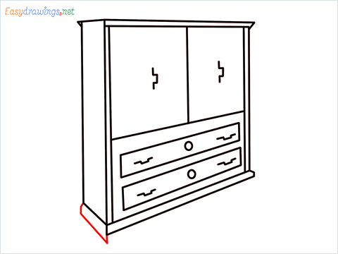 How to draw a Wardrobe step (10)