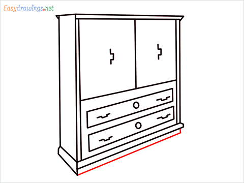 How to draw a Wardrobe step (11)