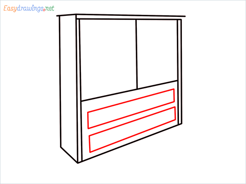 How to draw a Wardrobe step (6)