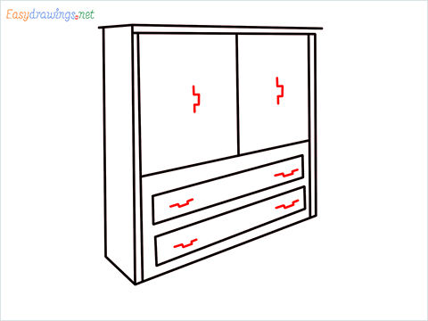 How to draw a Wardrobe step (7)