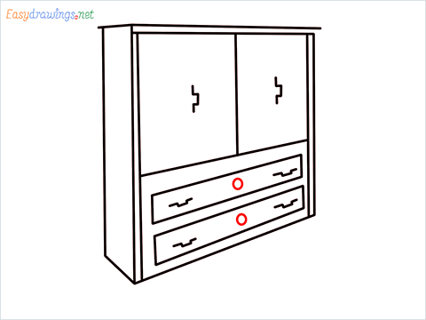 How to draw a Wardrobe step (8)