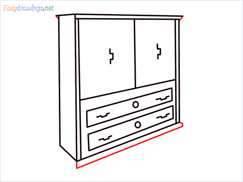 How to draw a Wardrobe step (9)