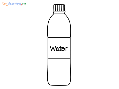 How to draw a Water bottle step by step for beginners
