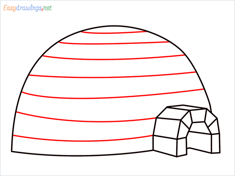 how to draw a igloo step (7)