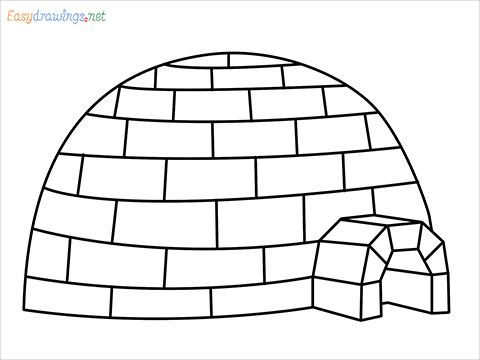 how to draw a igloo step by step for beginners