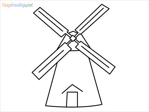 how to draw a windmill step by step for beginners