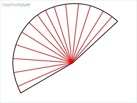 how to draw a hand fan Step (3)